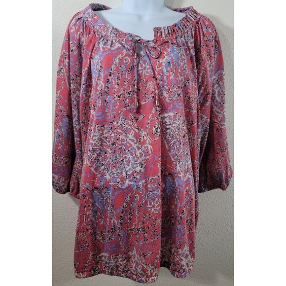 Avenue Pink Purple White Pleated Boat Collar Tie 22 24 Lightweight Soft Stretchy - Picture 1 of 8